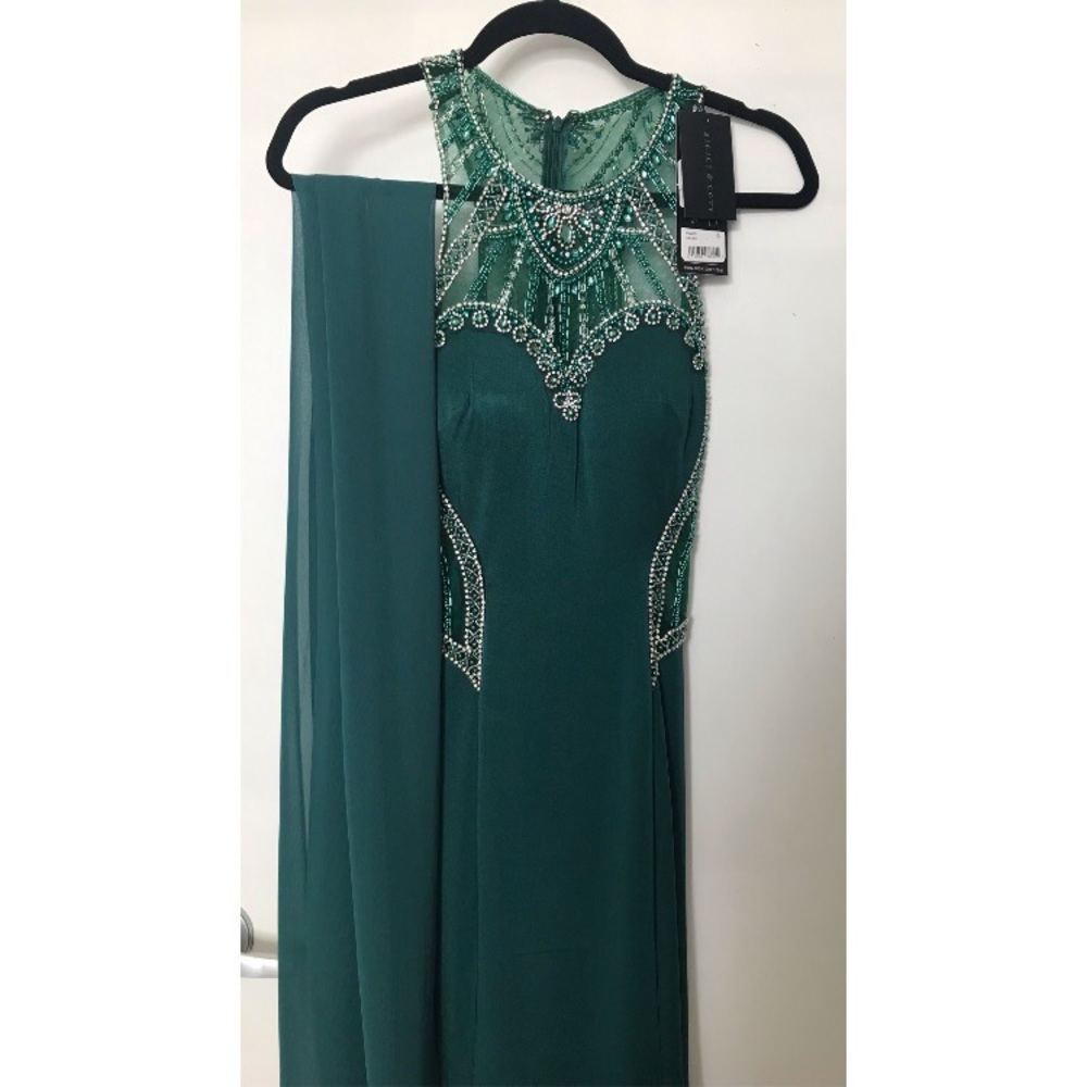 Dark olive green wedding dress